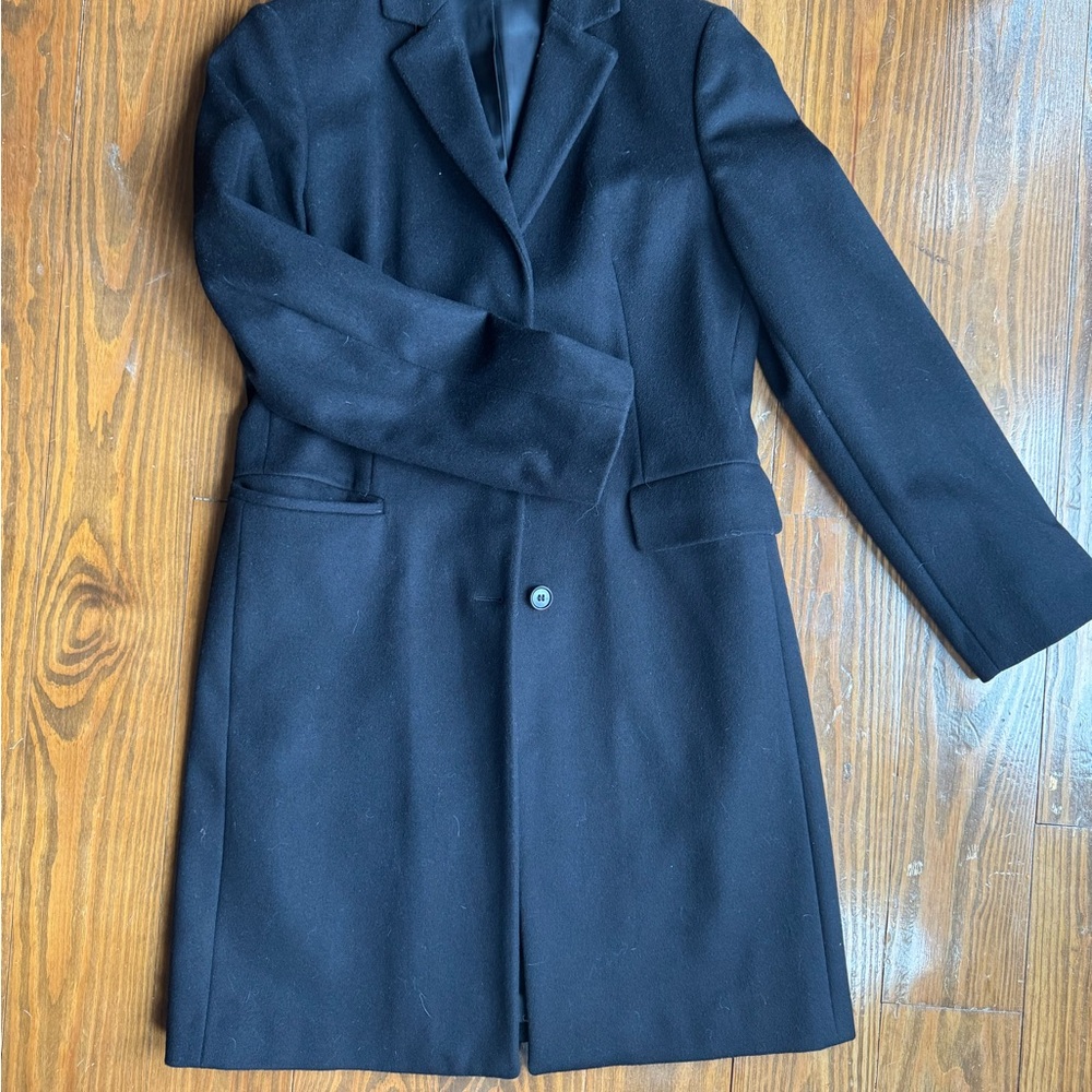 United Colors Of Benetton Classic Black Wool Coat